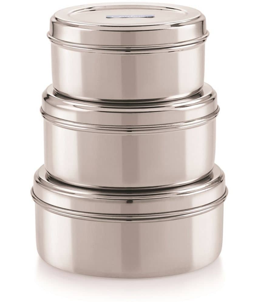 Neelam Puri Dabba Steel Food Container Set of 3 775 mL