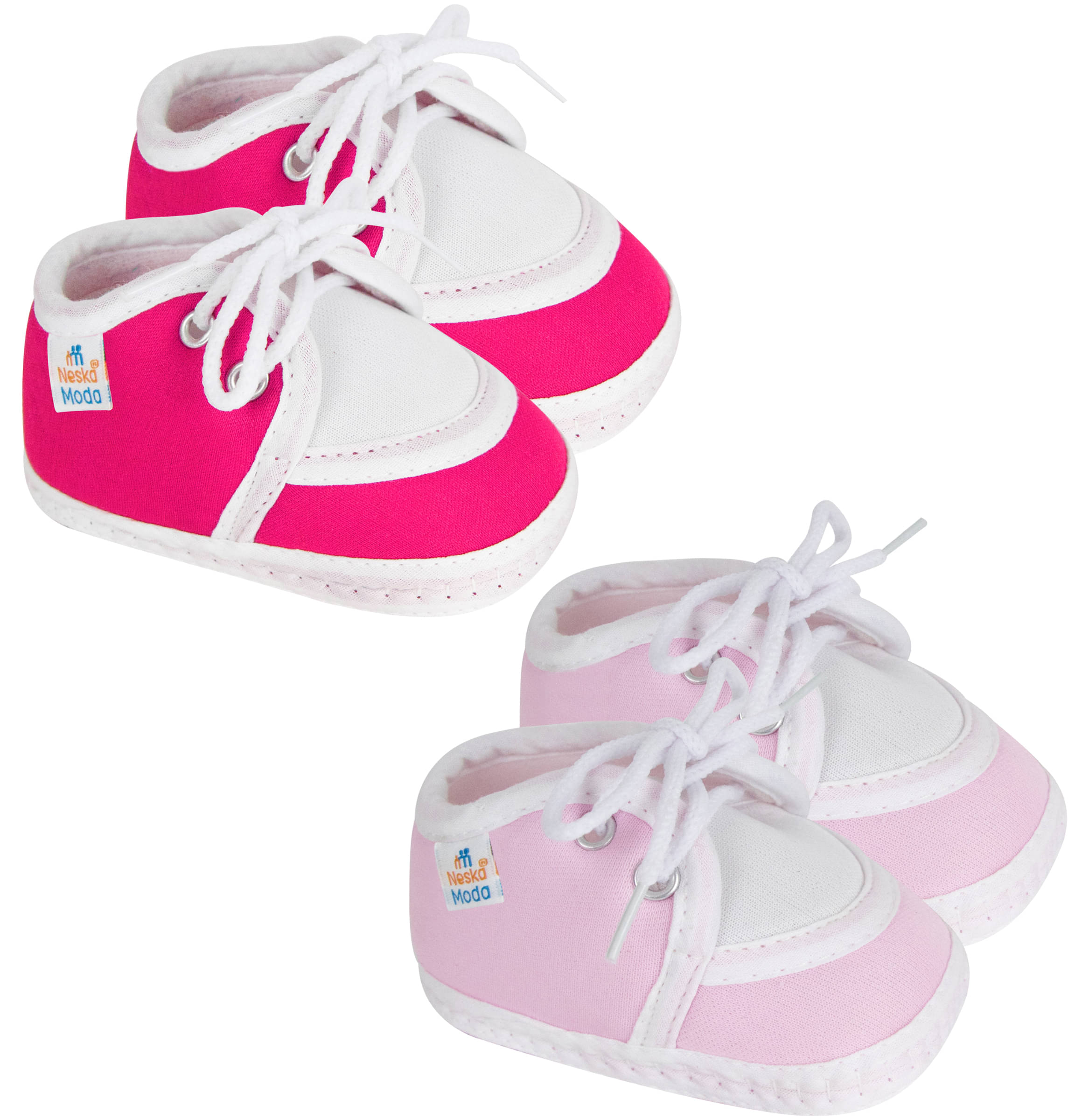     			Neska Moda Set of 2 Pair Baby Girls Lace Cotton Booties For 0 to 6 Months (Pink)