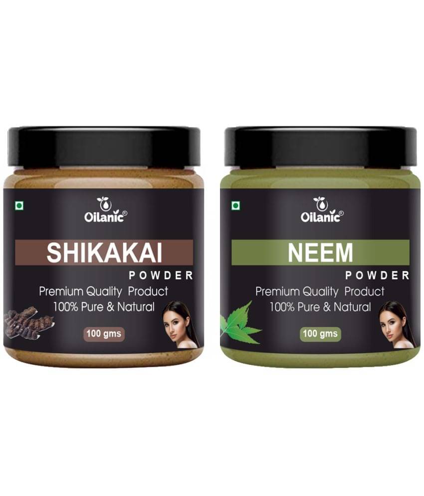 Oilanic 100% Pure Shikakai Powder & Neem Powder For Skincare Hair Mask 200 g Pack of 2 Oilanic 100% Pure Shikakai Powder & Neem Powder For Skincare Hair Mask 200 g Pack of 2