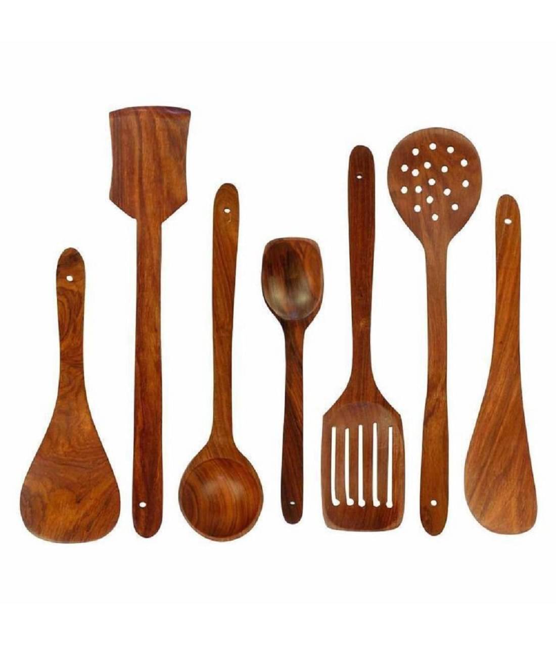     			SF Wood Brown Spatula 7 Pcs
