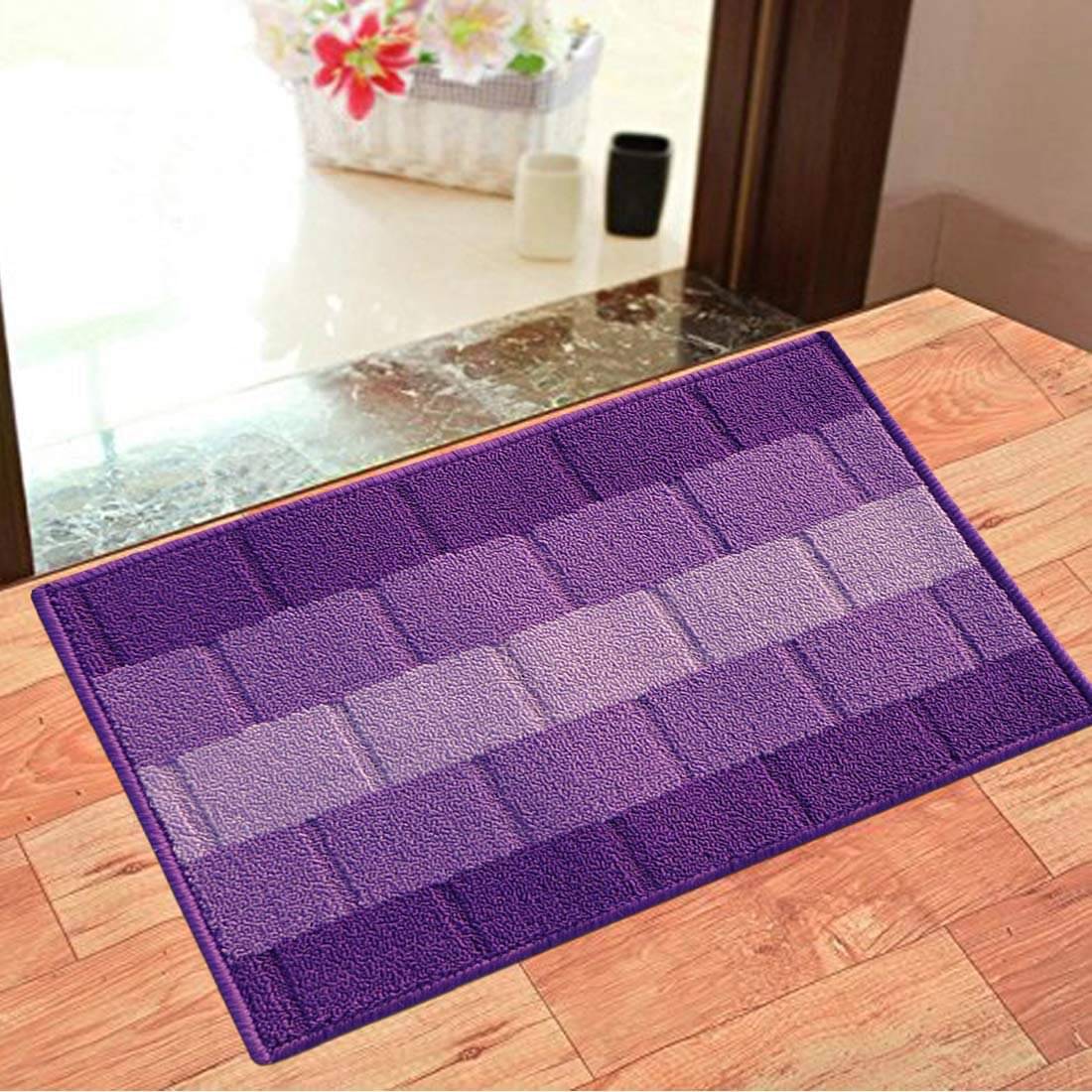     			Status - Anti-skid Polyester Door Mat ( 40 X 60 cm ) Single - Purple