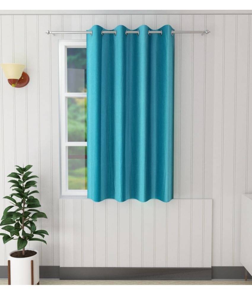 Tanishka Fabs Solid Semi-Transparent Eyelet Door Curtain 7 ft Single -Aqua Tanishka Fabs Solid Semi-Transparent Eyelet Door Curtain 7 ft Single -Aqua