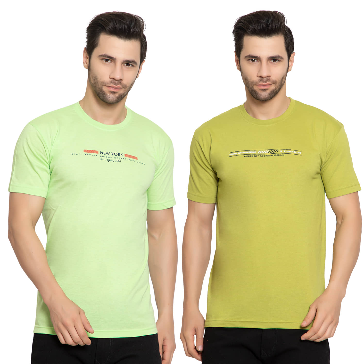 Zeffit - Cotton Blend Regular Fit Multicolor Men's Sports T-Shirt ( Pack of 2 )