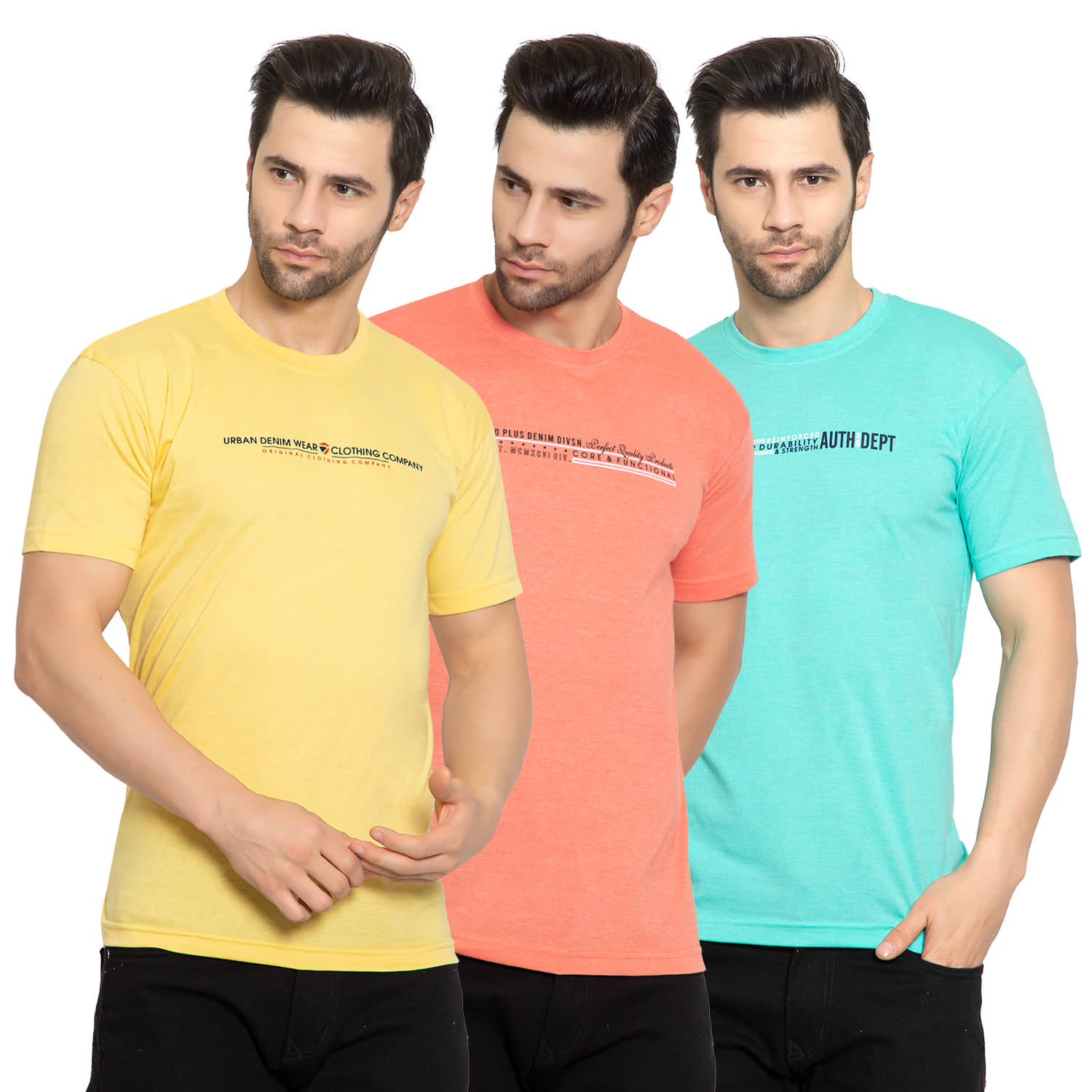 Zeffit - Cotton Blend Regular Fit Multicolor Men's Sports T-Shirt ( Pack of 3 )