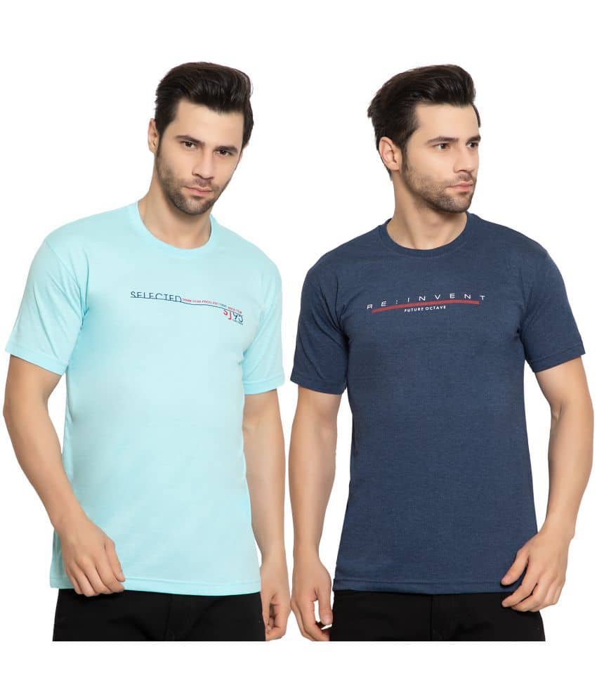 Zeffit - Cotton Blend Regular Fit Multicolor Men's Sports T-Shirt ( Pack of 2 )
