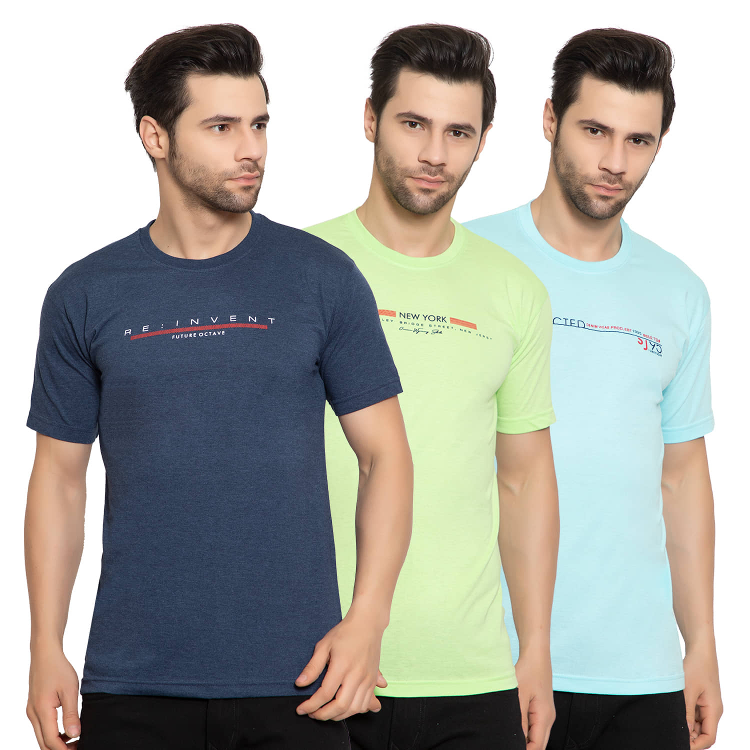 Zeffit - Cotton Blend Regular Fit Multicolor Men's Sports T-Shirt ( Pack of 3 )