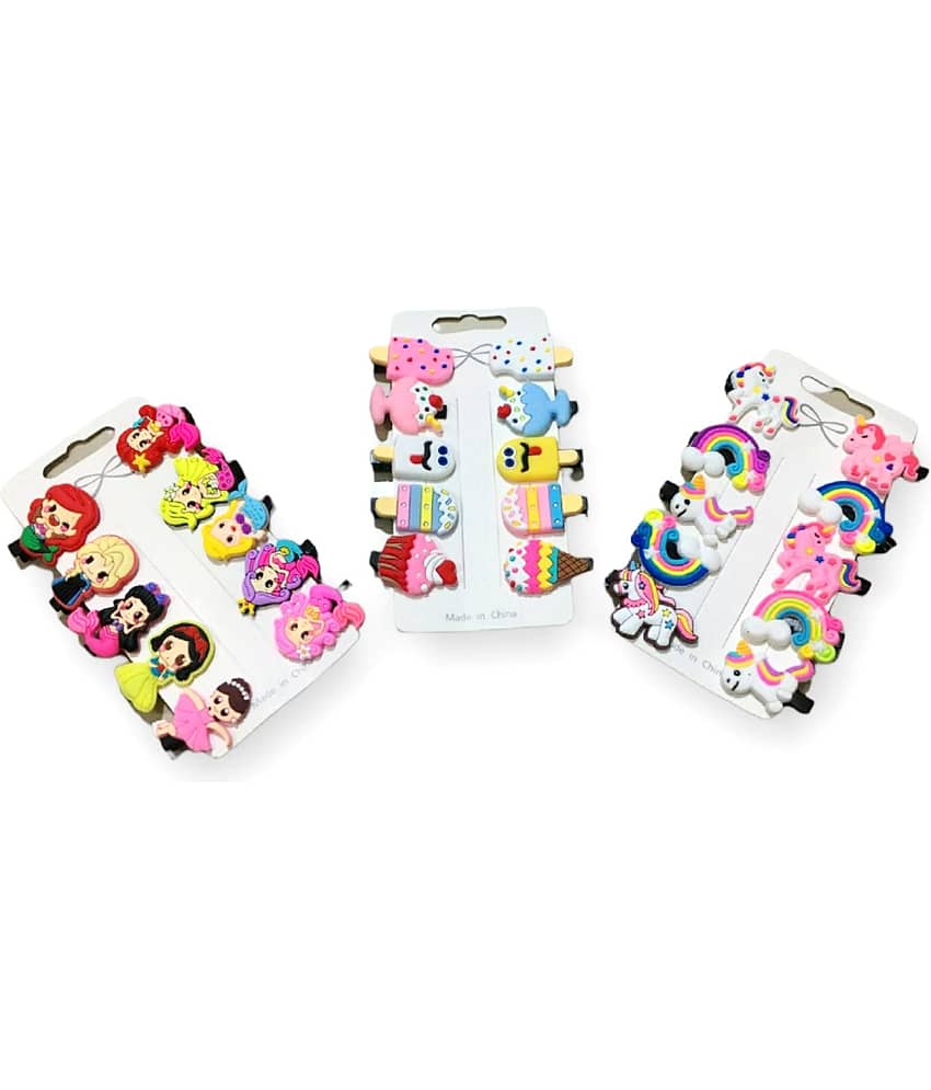 thriftkart - 30pcs Rainbow Unicorn/ Ice Cream/ Cartoon Family Hair Clips Set Baby Hairpin For Kids Girls Toddler Barrettes Hair Accessories Designer (Multicolor) - Jewellery Sets | Buy online on ZillyBuy