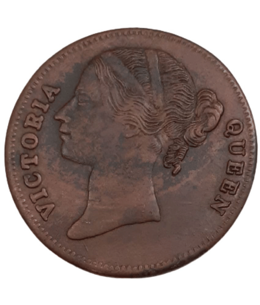     			EXTREMELY RARE OLD VINTAGE ONE ANNA EAST INDIA COMPANY 1818 VICTORIA EMPRESS BEAUTIFUL RELEGIOUS BIG TEMPLE TOKEN COIN