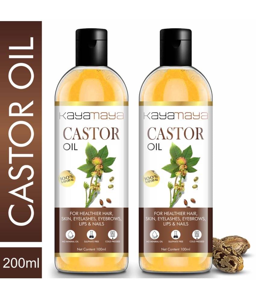 Kayamaya Premium Cold Pressed Castor Oil for Skin and Hair Oil 100 mL Pack of 2 Kayamaya Premium Cold Pressed Castor Oil for Skin and Hair Oil 100 mL Pack of 2