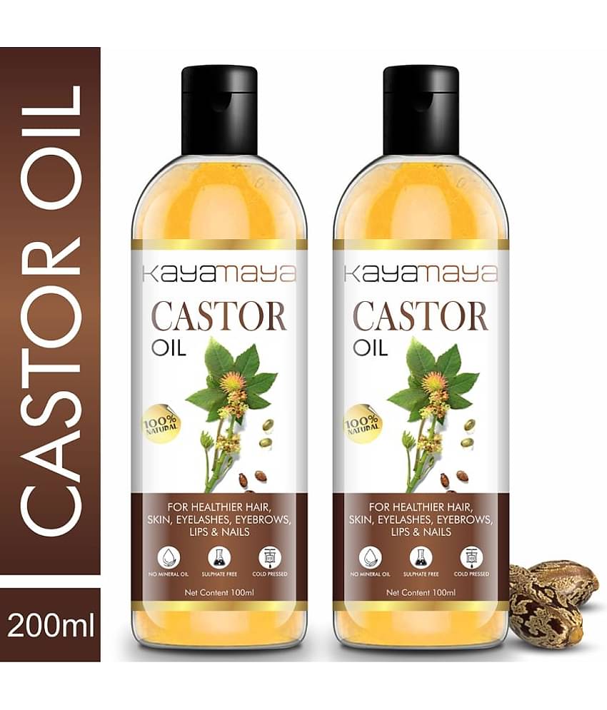 Kayamaya Premium Cold Pressed Castor Oil for Skin and Hair Oil 100 mL Pack of 2