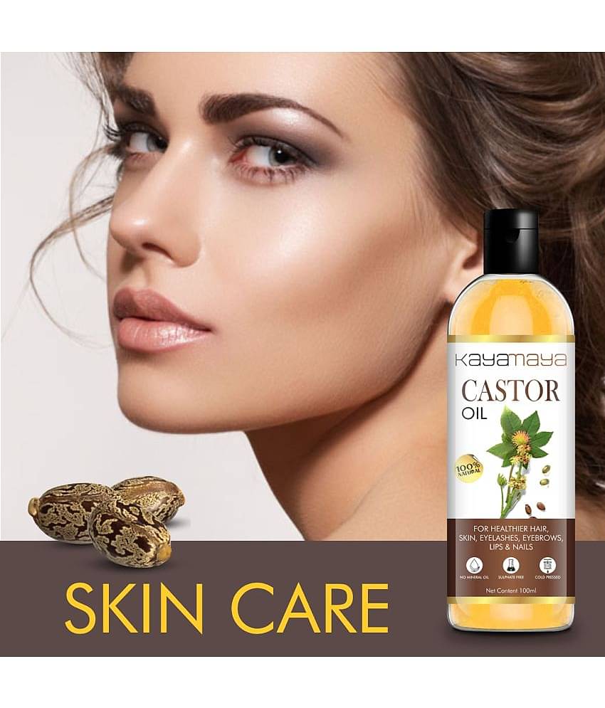Kayamaya Premium Cold Pressed Castor Oil for Skin and Hair Oil 100 mL Pack of 2