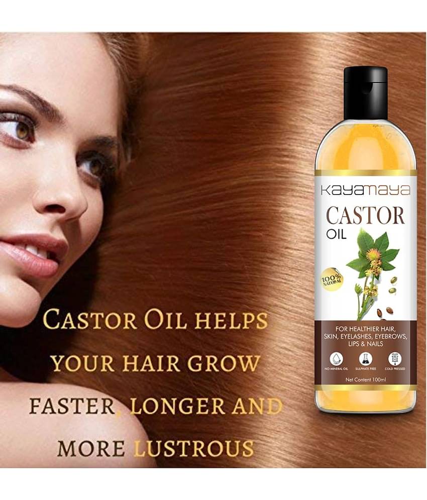Kayamaya Premium Cold Pressed Castor Oil for Skin and Hair Oil 100 mL Pack of 2