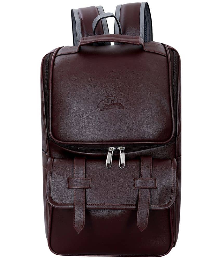 Leather World 22 Ltrs Brown Backpack - Handbags | Buy online on ZillyBuy