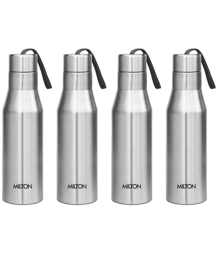 Milton Super 750 Single Wall Stainless Steel Bottle, Set of 4, 650 ml Each, Silver Milton Super 750 Single Wall Stainless Steel Bottle, Set of 4, 650 ml Each, Silver