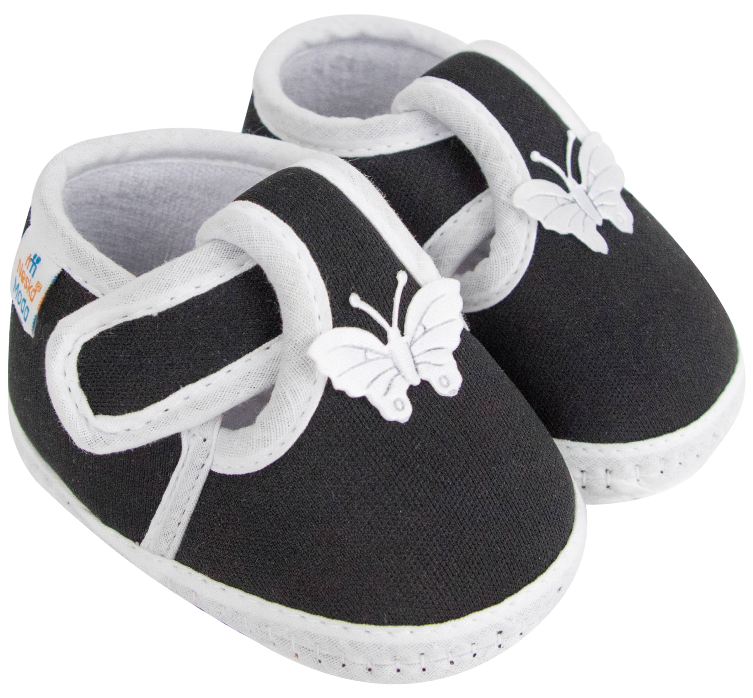 Neska Moda Baby Boys & Baby Girls Butterfly Velcro Cotton Booties For 12 to 24 Months (Black) - Casual Shoes | Buy online on ZillyBuy