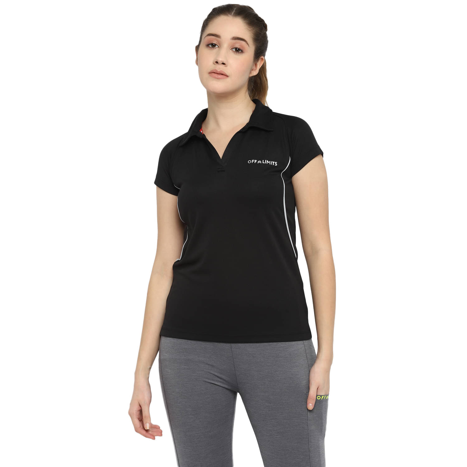     			OFF LIMITS Black Polyester Tees - Single