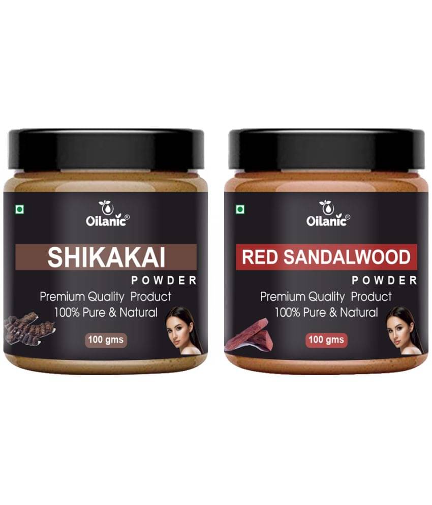 Oilanic 100% Pure Shikakai Powder & Red Sandalwood Powder -Skin Hair Mask 200 g Pack of 2 Oilanic 100% Pure Shikakai Powder & Red Sandalwood Powder -Skin Hair Mask 200 g Pack of 2