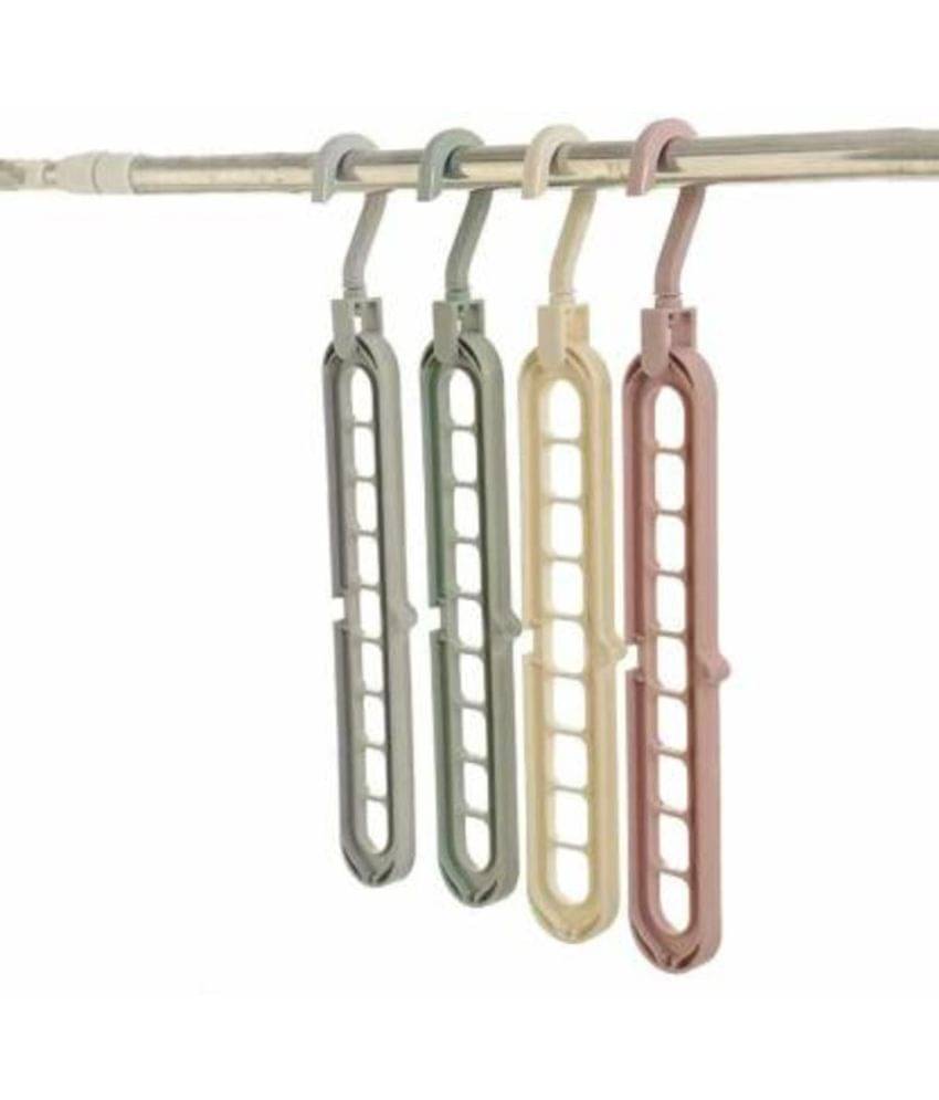 RAFTTAR 360 Degrees Rotatable Hook, Anti-Skid Plastic 9-Holes Design Closet Multi Functional Wardrobe Space Saver Folding Smart Hangers Set Plastic Pack of 4 Hangers RAFTTAR 360 Degrees Rotatable Hook, Anti-Skid Plastic 9-Holes Design Closet Multi Functional Wardrobe Space Saver Folding Smart Hangers Set Plastic Pack of 4 Hangers