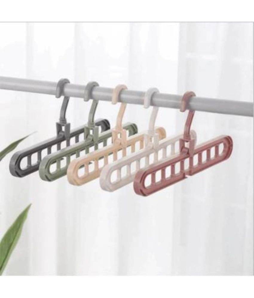 RAFTTAR 360 Degrees Rotatable Hook, Anti-Skid Plastic 9-Holes Design Closet Multi Functional Wardrobe Space Saver Folding Smart Hangers Set Plastic Pack of 4 Hangers RAFTTAR 360 Degrees Rotatable Hook, Anti-Skid Plastic 9-Holes Design Closet Multi Functional Wardrobe Space Saver Folding Smart Hangers Set Plastic Pack of 4 Hangers