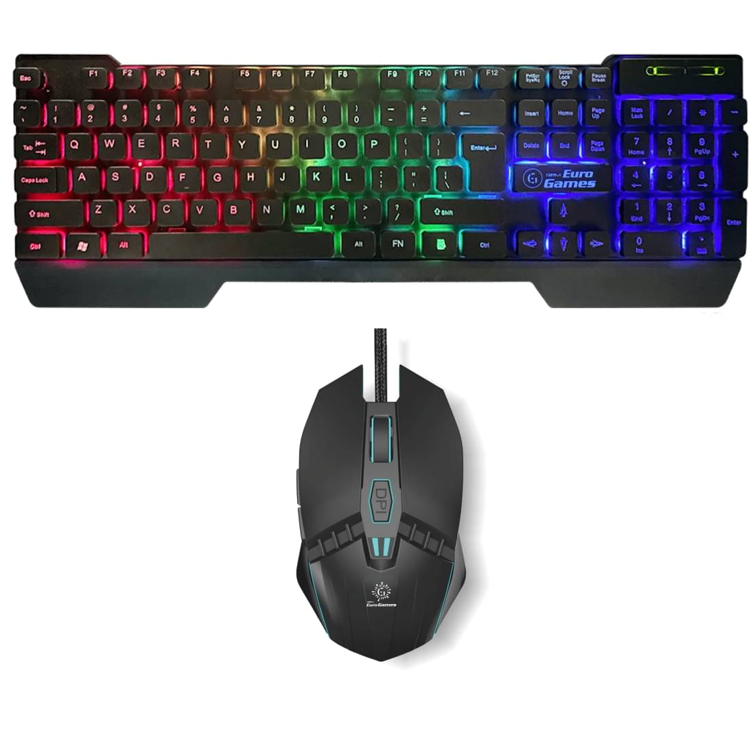 RPM Euro Games Keyboard/Mouse - PR Black USB Wired Keyboard Mouse Combo