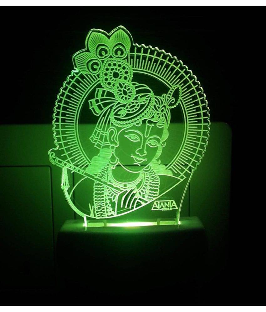     			SUPERAJANTA KRISNA WITH BASURI 2080 Night Lamp Multi - Pack of 1