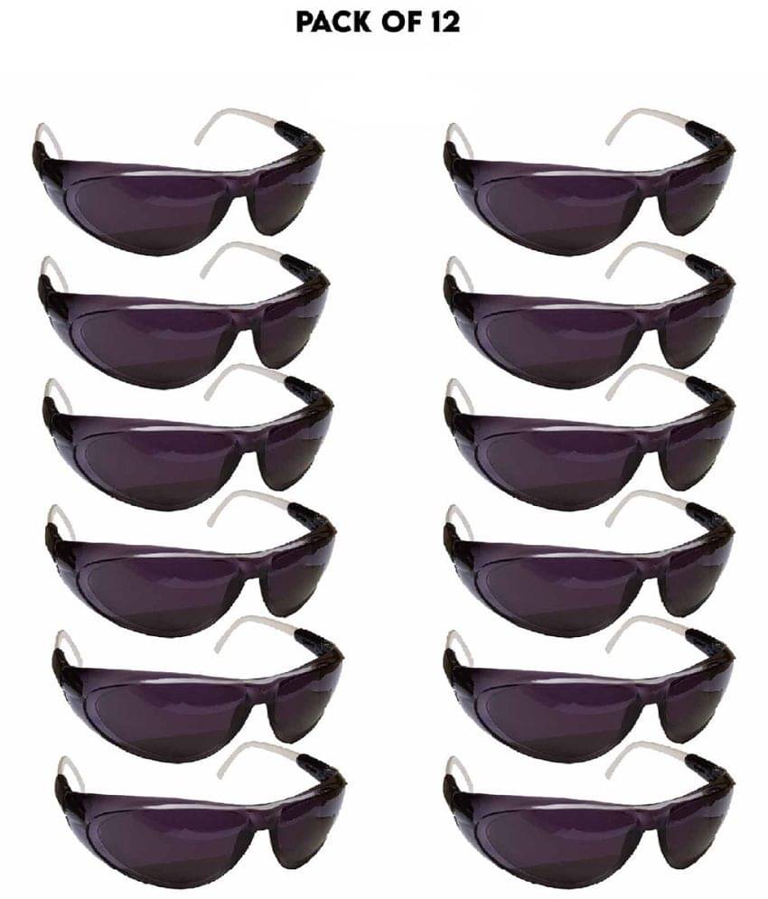     			Sun100 Black Men's and Women's Safety Goggles (Pack of 12) Glasses for Biking, R Safety Goggles