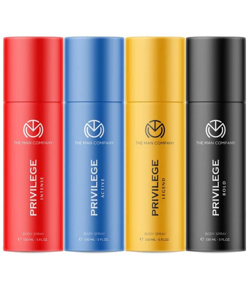 The Man Company Privilege Deodorants Combo Pack for Men - Active, Legend, Intense & Bold | Premium Long Lasting Fragrance | Everyday Use Deo Combo set for Him - (150ml* 4)