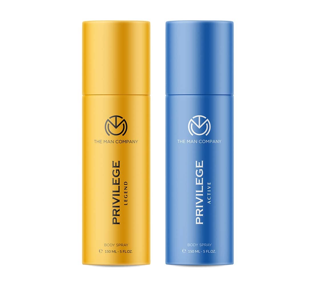 The Man Company Privilege Deodorants for Men - Legend & Active| Premium Fragrance Body Spray | Long-Lasting Smell | Everyday Use Deo - (150ml* 2)