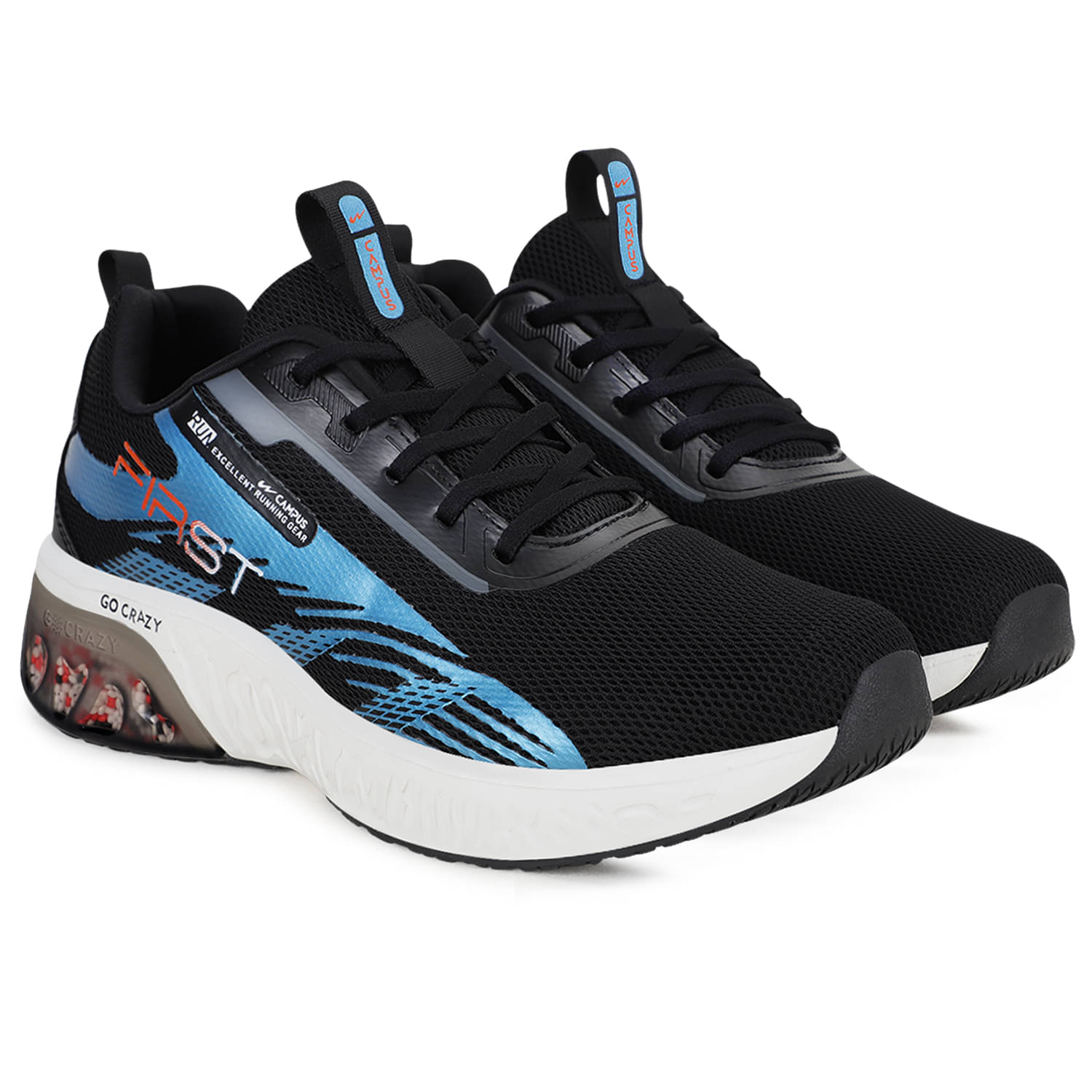Campus FIRST Black Men's Sports Running Shoes Campus FIRST Black Men's Sports Running Shoes