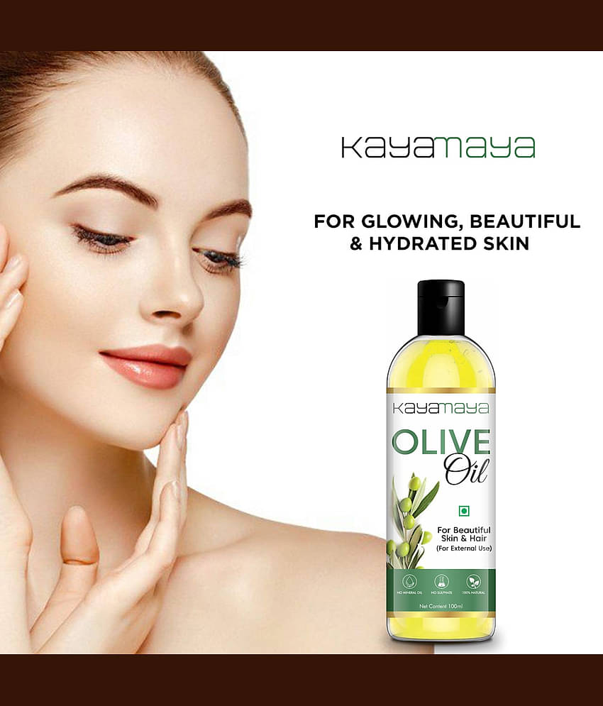 Kayamaya 100% Pure Olive Oil for Skin & Hair Oil 100 mL Pack of 2