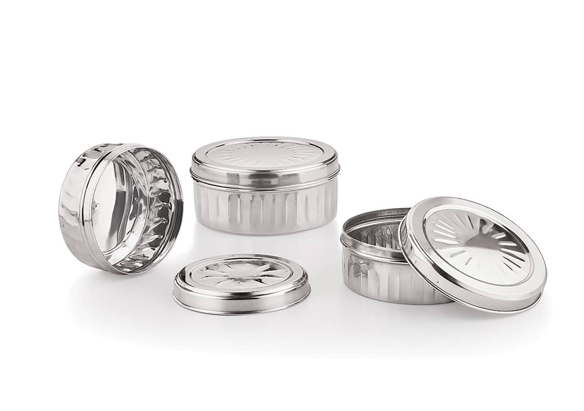 Neelam Dabba 350-550-775 ML Steel Food Container Set of 3 775 mL