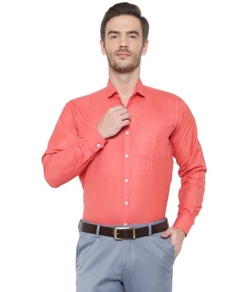 SREY - Cotton Blend Slim Fit Orange Men's Casual Shirt ( Pack of 1 ) SREY - Cotton Blend Slim Fit Orange Men's Casual Shirt ( Pack of 1 )