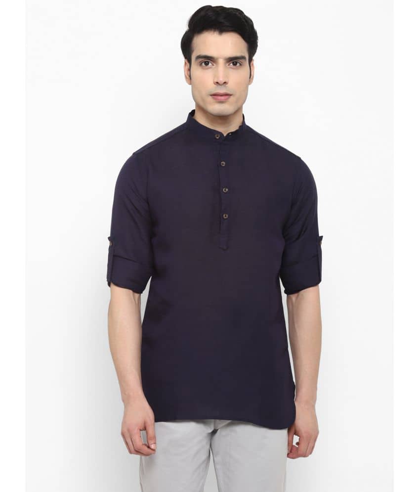 Springberry - 100% Cotton Slim Fit Navy Men's Casual Shirt ( Pack of 1 )