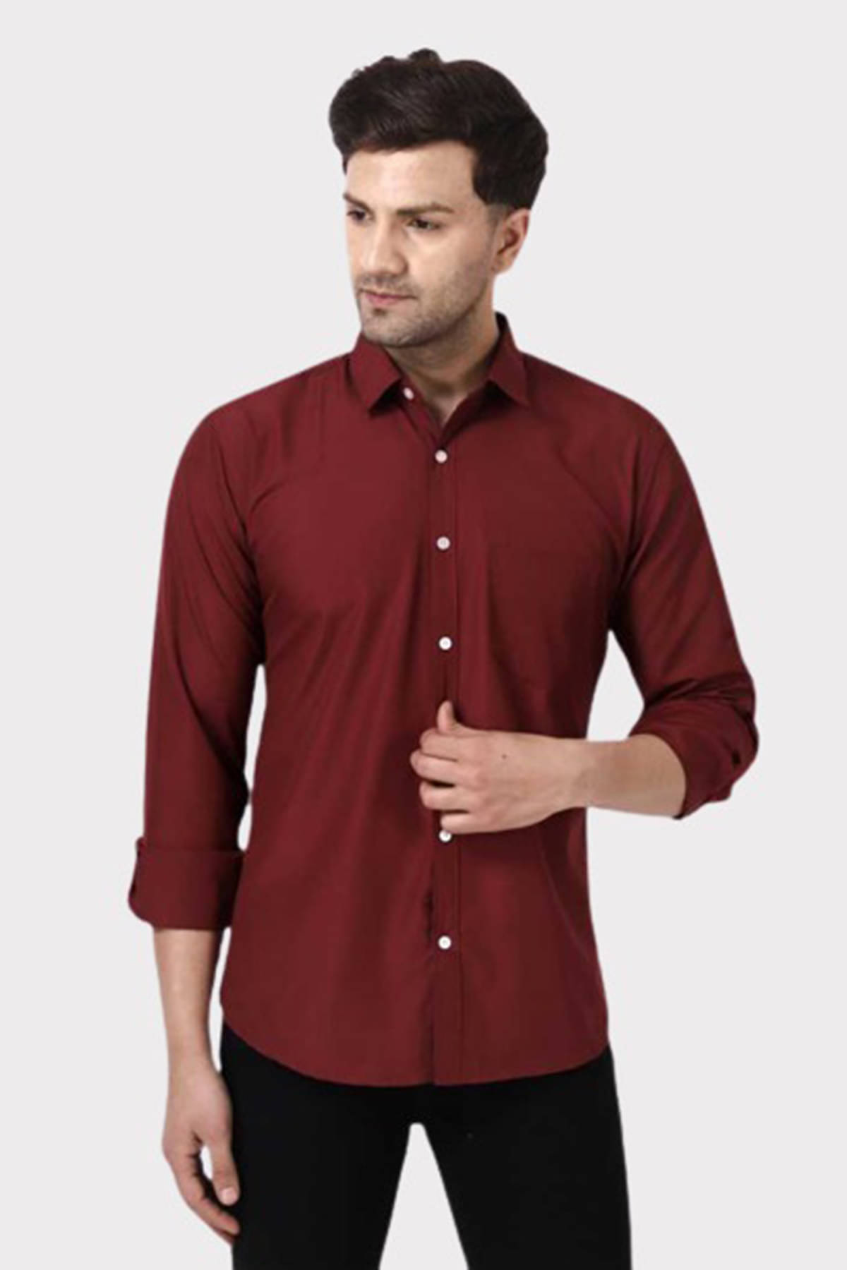     			Springberry - 100% Cotton Slim Fit Maroon Men's Casual Shirt ( Pack of 1 )