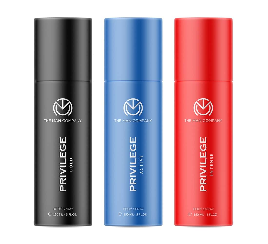 The Man Company Privilege Deodorants for Men - Active, Bold & Intense | Premium Long Lasting Fragrance | Everyday Use Deo’s Combo Pack - (150ml* 3) The Man Company Privilege Deodorants for Men - Active, Bold & Intense | Premium Long Lasting Fragrance | Everyday Use Deo’s Combo Pack - (150ml* 3)