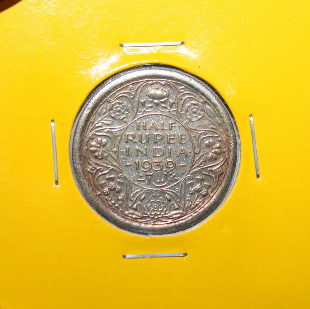     			Half Rupee 1839 -  Backside Head of King George 6th Fancy British India Rare Old Coin For Collection
