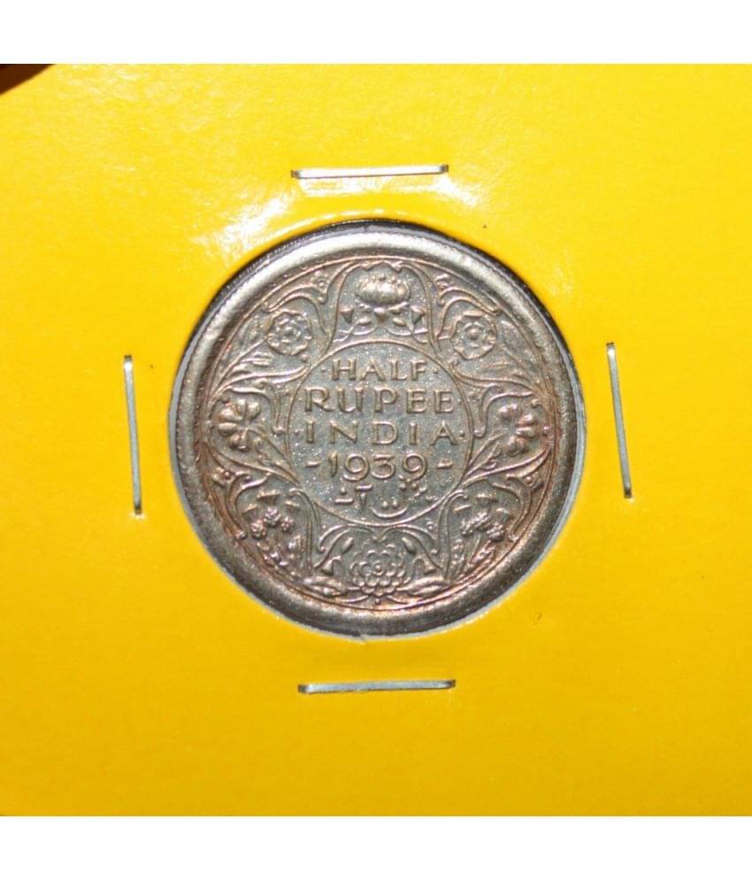     			Half Rupee 1839 - Backside Head of King George 6th Fancy British India Rare Old Coin For Collection