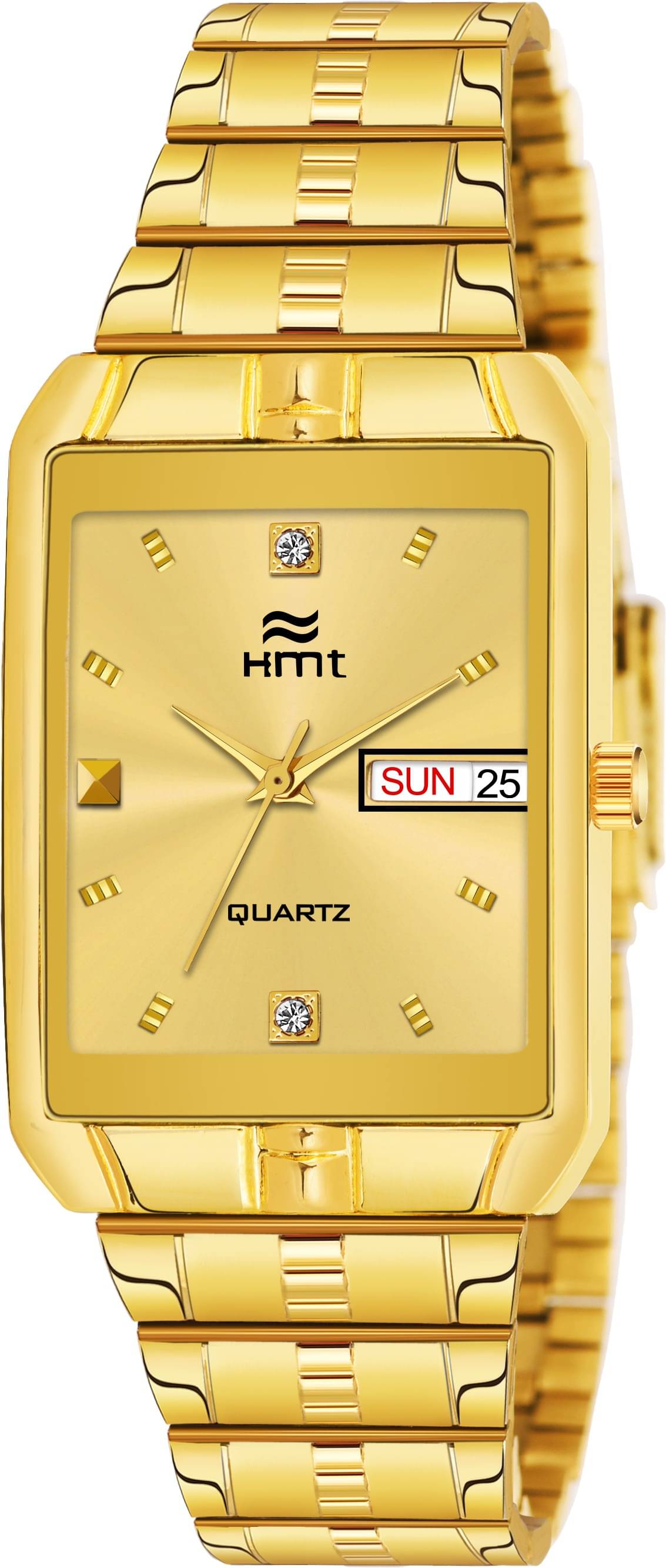     			Hemt HM-GSQ005-GLD-GLD-NW Metal Analog Men's Watch