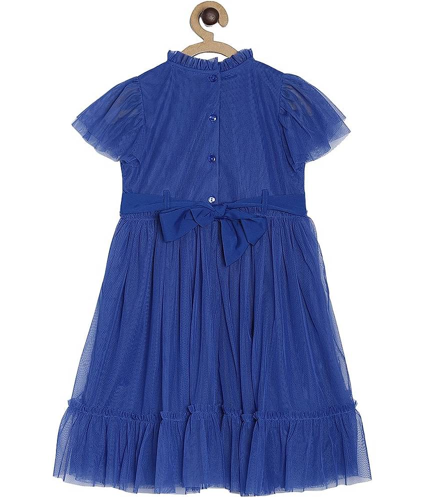 MINI KLUB Pack of 1 Baby Girls 100% Cotton Dress ( Blue )