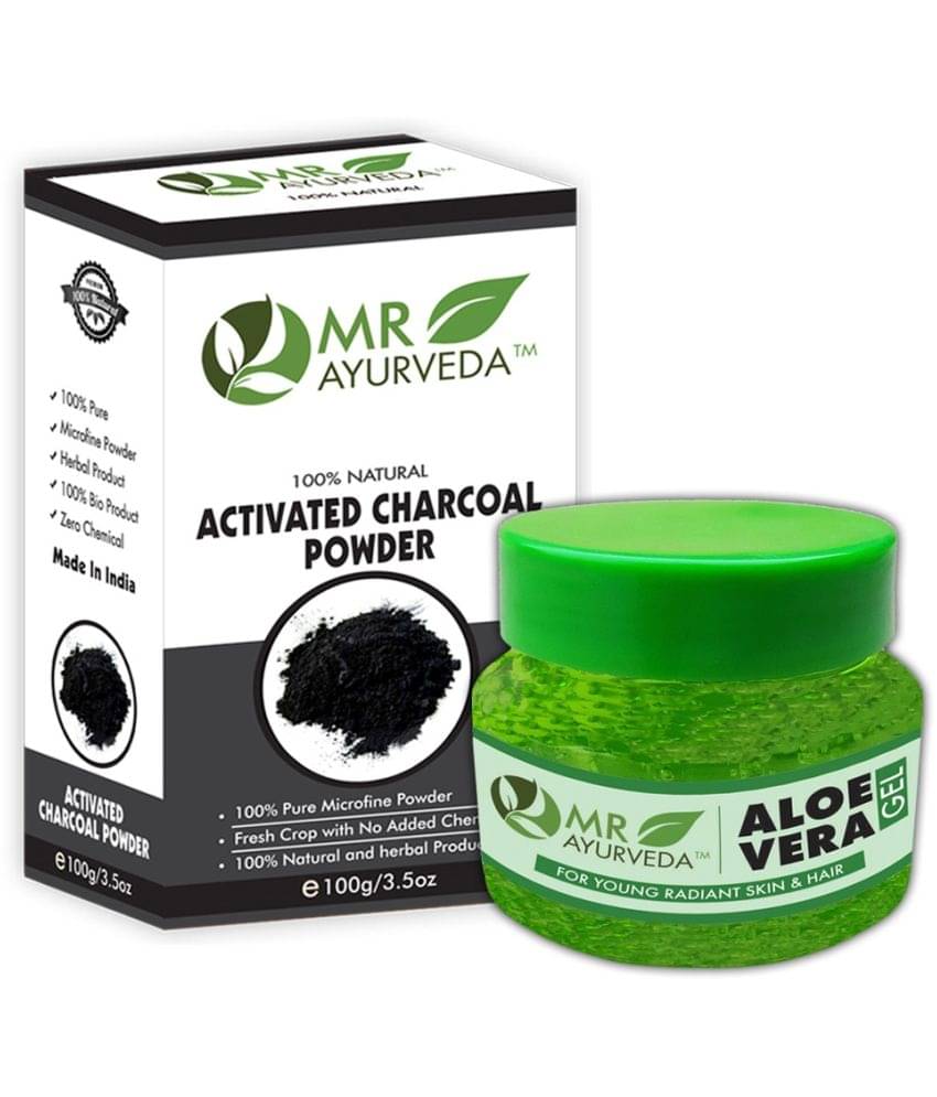 MR Ayurveda Aloe Vera Gel & Activated Charcoal Powder Moisturizer 200 gm Pack of 2     			MR Ayurveda Aloe Vera Gel & Activated Charcoal Powder Moisturizer 200 gm Pack of 2