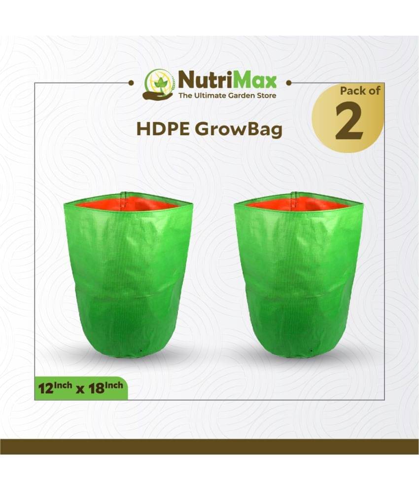     			Nutrimax HDPE 200 GSM Growbags 12 inch x 18 inch Pack of 2 Outdoor Plant Bag