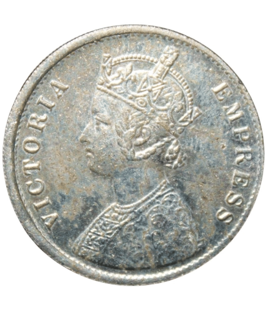     			One Rupee 1887 Alwar State - Queen Empress Fancy British India Rare Old Coin For Collection