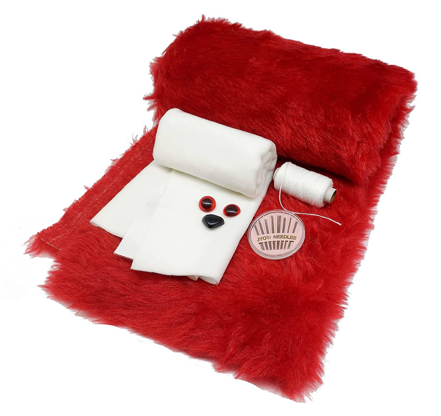     			PRANSUNITA Complete Soft Toy Teddy Tiger Making Kit – Includes Fur & Felt Cloth, Eyes Nose set, Stitching Thread & Needle set, Ribbon, Drafting Pattern Paper, Nylon wire& Cotton For filling – Colour –
