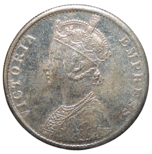     			Queen - 1 Rupee 1897 British India old Rare Silverplated Coin