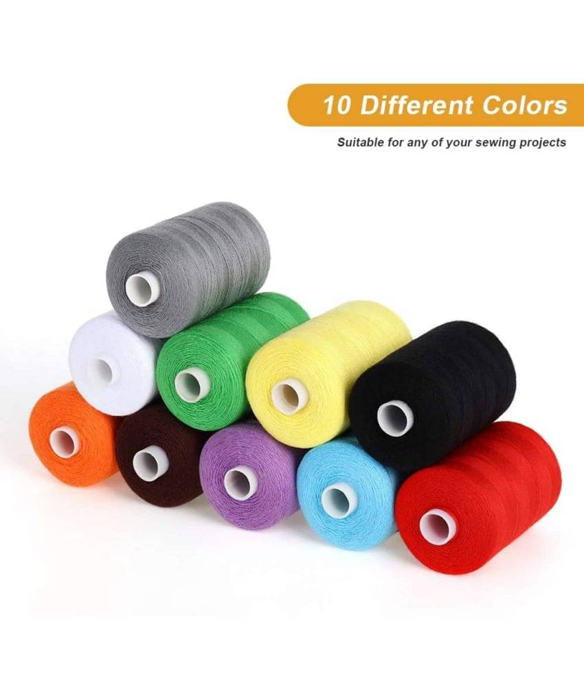     			Shree Shyam™ Sewing Threads for Sewing Machine, 1000 Yards Mixed Cotton Threads, 10 Colors Spools Threads for DIY Sewing (10 PCS)