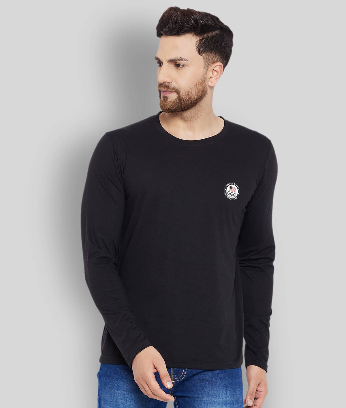 The Million Club Pack of 1 Polyester Regular Fit Men's T-Shirt ( Black )