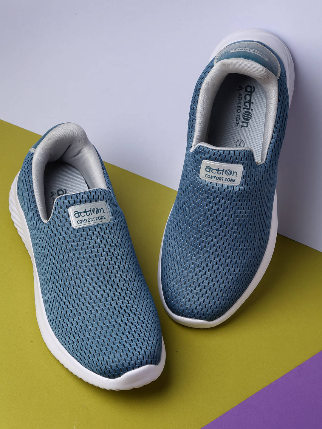 Action Mesh Slip On Blue Men's Sports Running Shoes Action Mesh Slip On Blue Men's Sports Running Shoes