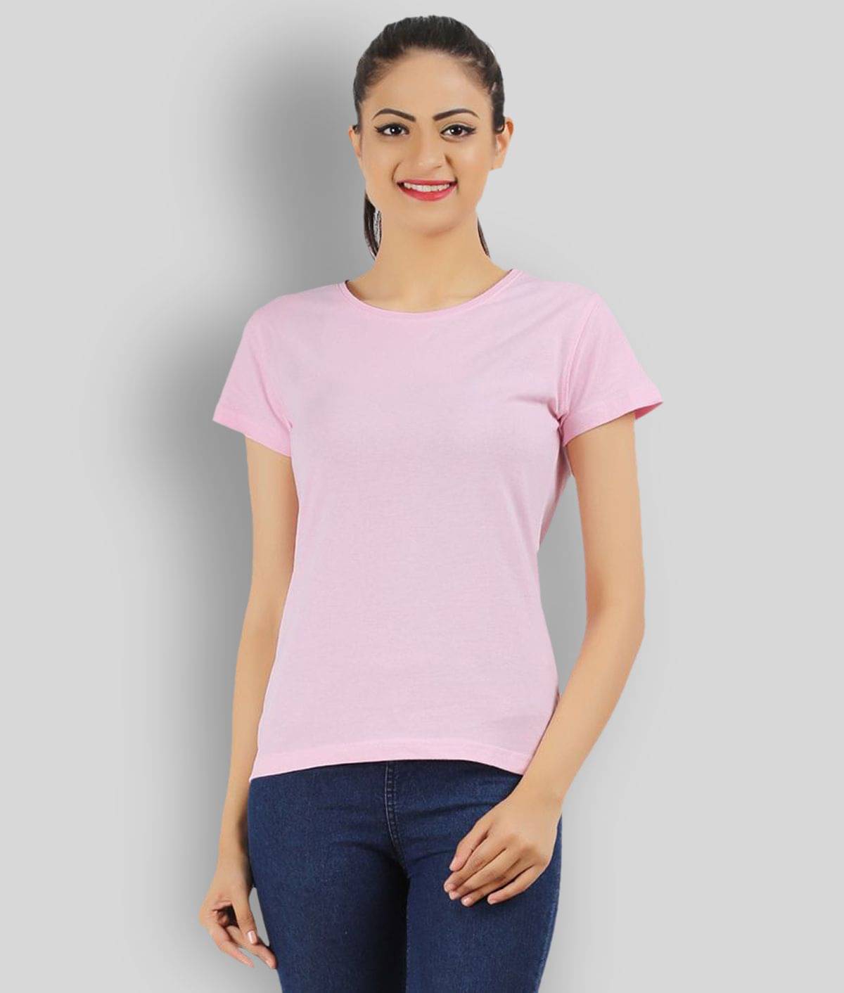 Ap'pulse Women's Cotton Regular Top ( Pink ) Ap'pulse Women's Cotton Regular Top ( Pink )