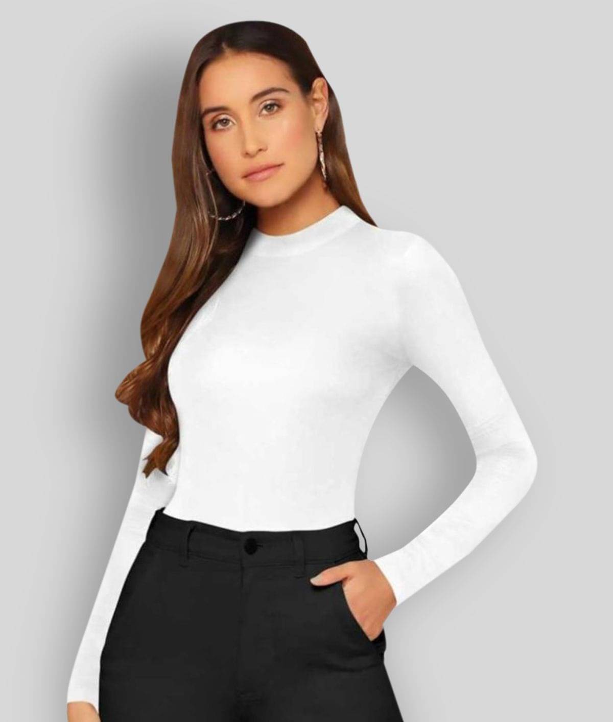 Dream Beauty Fashion Women's Cotton Blend Regular Top ( White ) Dream Beauty Fashion Women's Cotton Blend Regular Top ( White )