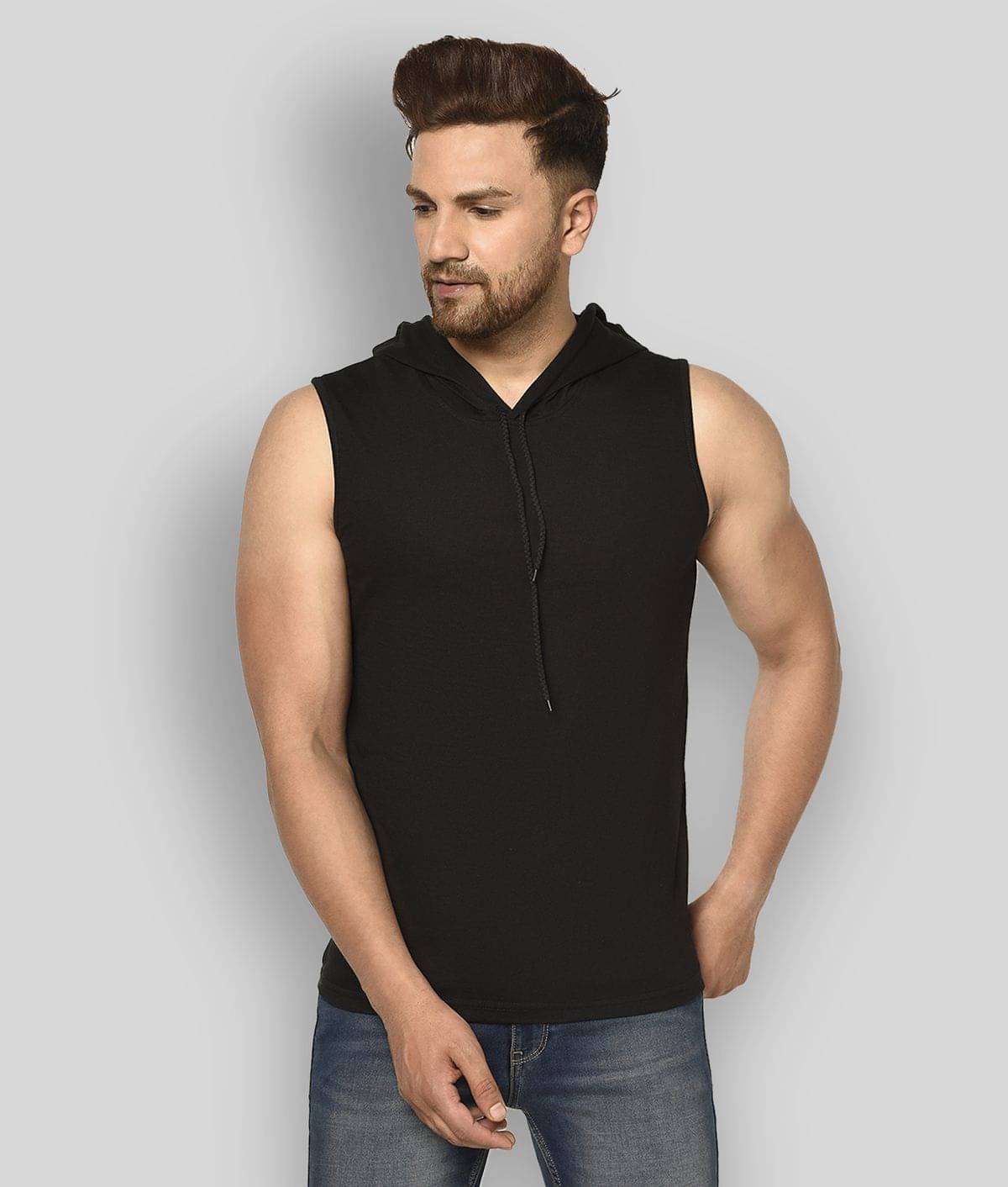 Glito Pack of 1 Cotton Blend Regular Fit Men's T-Shirt ( Black )     			Glito Pack of 1 Cotton Blend Regular Fit Men's T-Shirt ( Black )